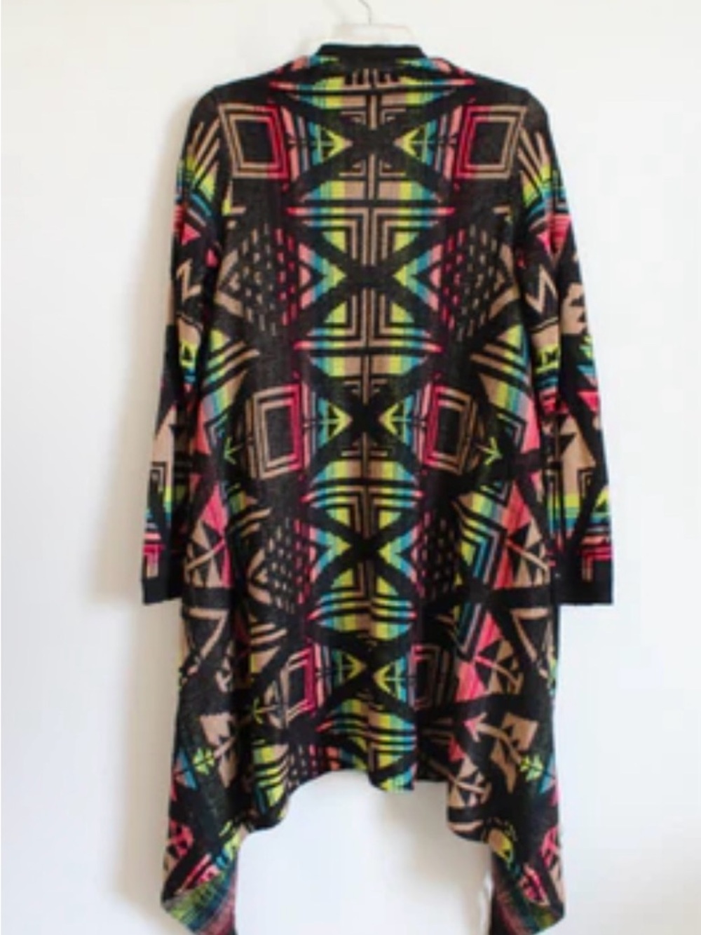 Rue21 Black Geometric Aztec Duster with Fringe